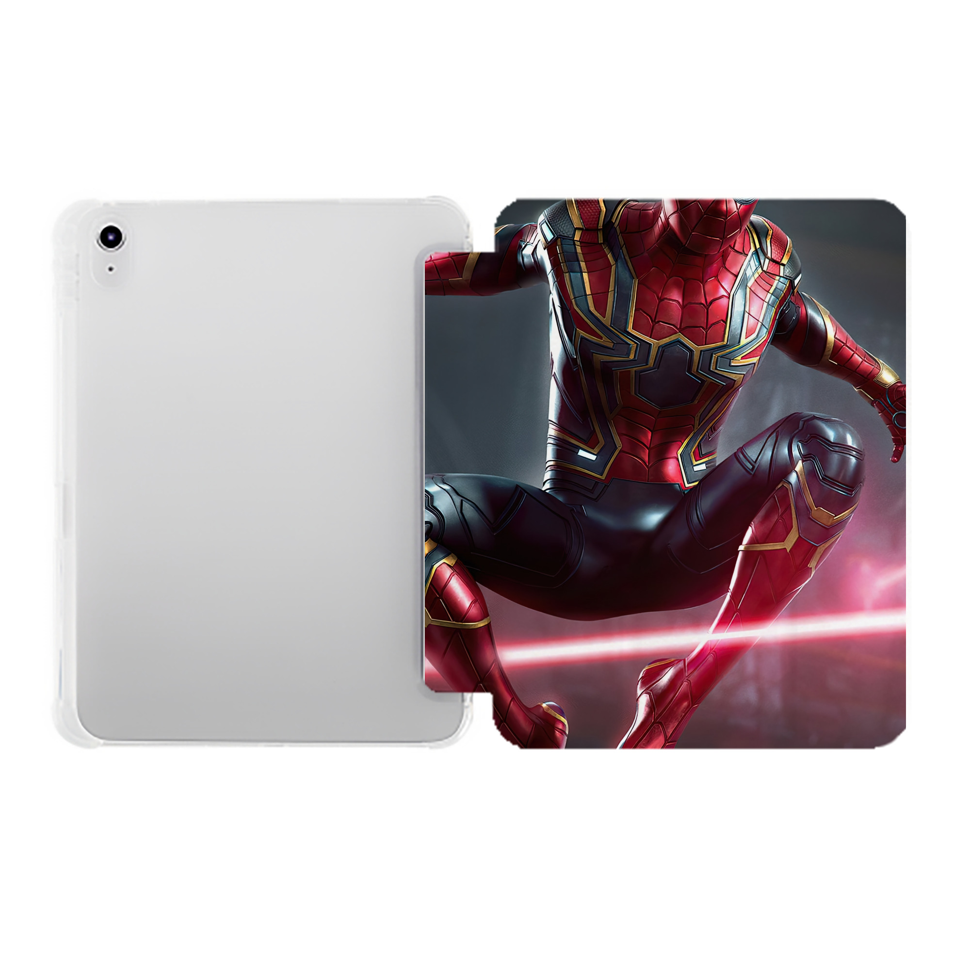 （画像用） Spider Man スパイダーマン IPad ケース ペン収納付き 三つ折りスタンド PUレザー×シリコン 対応機種9.5/10.5/10.9インチ